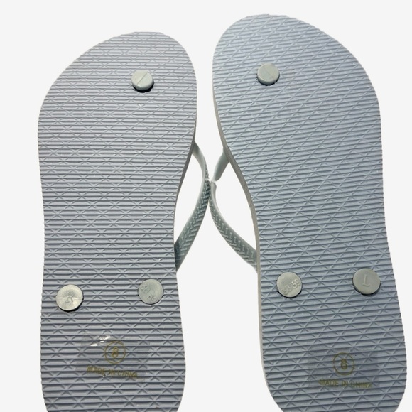 The Cove Flip Flops Blue and Cream Palm Tree Motif Womens size 8 - Picture 5 of 8